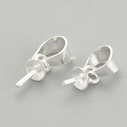 Серебро 925 шкентель стерлингового серебра поручительств, за половину пробурено бисера, с печатью 925, серебряные, 10 мм, отверстие : 4 мм, штифты : 0.5 мм