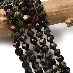 Кровь драконов Бисер натуральный дракон крови пряди, звезды вырезать круглые бусы, граненые, 5~6x5~6x5~6 мм, отверстие : 1~1.2 мм, около 64~68 шт / нитка, 14.80''~15.04'' (37.6~38.2 см)