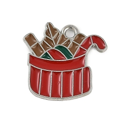 Другие Новогодняя тема сплава эмали подвески, платина, подарок, 18x19x1.5 мм, отверстие : 1.8 мм