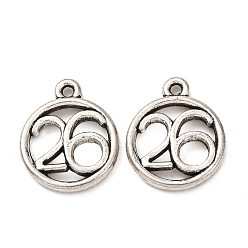 Античное Серебро Сплавочные подвески тибетского стиля, число 26 прелести, античное серебро, 16x13.5x2 мм, отверстие : 1.5 мм, Около 1000 шт / 1000 г