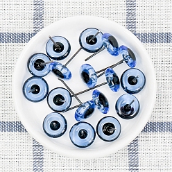 Светлый Стально-синий 30 пары стеклянных кукольных глаз своими руками, глаз безопасности, плоско-круглые, светло-стальной синий, 12 мм, 30 пар / набор