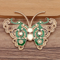 Medium Sea Green 10Pcs Alloy Enamel Chandelier Component Links, Butterfly, Medium Sea Green, Tray: 2~12mm, 55x73mm