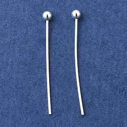 Серебро Контакты латунь шаровой головкой, без кадмия и без свинца, серебряные, 20x0.5 мм, 24 датчик, Руководитель: 2 mm, около 9580~10000 шт / упаковка