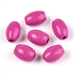 Камелия Окрашенные распылением деревянные бусины Schima, рис, камелия, 12~12.5x7.5~8.5 мм, отверстие : 2~2.5 мм