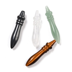 Mixed Stone Natural Gemstone Big Pendants, Sceptre Shapes, 57.5~60x11~11.5mm, Hole: 0.8~0.9mm