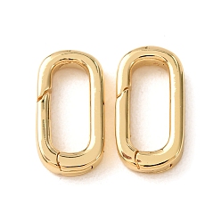 Настоящее золото 18K Латунные пружинные кольца, овальные, реальный 18 k позолоченный, 16.5x9x3 мм