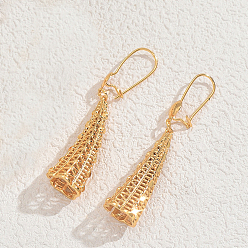 Золотой Серьги-кольца из полого рогового латуни, золотые, 58x10 мм