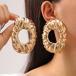 Oval Преувеличенные серьги-гвоздики из сплава, золотые, овальные, 73x54 мм