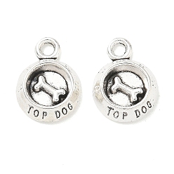 Другие Сплавочные подвески тибетского стиля, Подвески для мисок из серии "Собаки", античное серебро, 14.5x10.5x3.5 мм, отверстие : 2 мм