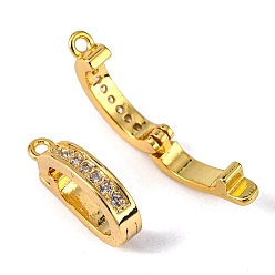 Золотой Латунный микропавеющий циркониевый усилитель укороченный кулон залог, навесные поручительства, с петлей, без свинца, без никеля и без кадмия, золотые, 14x7.5x2.8 мм, отверстия: 1.2 mm, Внутренний диаметр: 7.7x4.1 mm