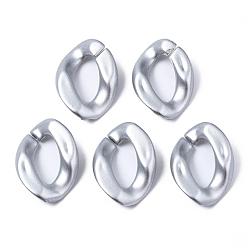 Серебро Непрозрачные акриловые соединительные кольца, разъемы для быстрой связи, для изготовления ювелирных цепочек, твист, серебряные, 23x16.5x4.5 мм, внутренний диаметр: 13x6.5 мм, Около 820 шт / 500 г