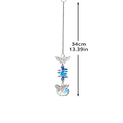 Разноцветный Кристалла Suncatcher, с металлическая фурнитурой, для дома, садовые украшения, красочный, 340 мм