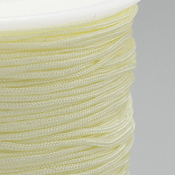 Beige Nylon Thread, Chinese Knotting Cord, Beige, 0.4mm, about 174.98 Yards(160m)/Roll