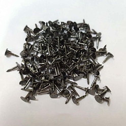 Gunmetal Environment-friendly Brass Head Barb Pins, Flat Round, Gunmetal, 7.5x4.5mm, Pin: 1.2mm