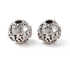 Antik Silber Farbe Tibetischer stil legierung perlen, cadmiumfrei und bleifrei, Runde, Antik Silber Farbe, 12 mm, Bohrung: 3.3 mm, ca. 231 Stk. / 1000 g