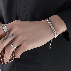 Нержавеющая Сталь Цвет 304 женские браслеты-змейки из нержавеющей стали, цвет нержавеющей стали, 6-7/8 дюйм (17.5 см)