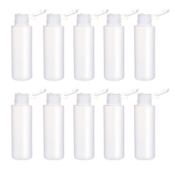 Clear 100ml PE Plastic Empty Refillable Flip Cap Bottles, with PP Plastic Lids, Squeeze Bottles for Travel Liquid Cosmetic Storage, Clear, 12.5cm, Capacity: 100ml