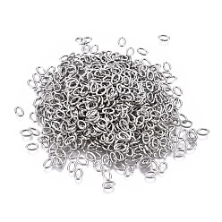 Нержавеющая Сталь Цвет Устойчивы к потускнению 304 открытые соединительные кольца из нержавеющей стали, овальные, цвет нержавеющей стали, 4.5x3x0.6 мм, внутренний диаметр: 1.5x3 мм