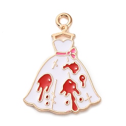 Clothes Подвески из эмали и сплава, амулеты на тему Хэллоуина, золотые, одежда, 27.5x19.5x1.2 мм, отверстие : 2 мм