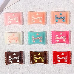 (52) Непрозрачная лаванда Непрозрачные смоляные кабошоны, сладкая конфета, разноцветные, 17x12.5x5 мм