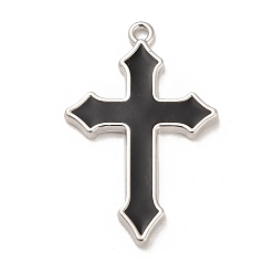 Античное Серебро Сплавочные подвески тибетского стиля, крестик, античное серебро, 35x23x2.5 мм, отверстие : 1.8 мм