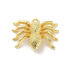 Spider Хэллоуин латунные подвески, стойки покрытие, долговечный, без свинца и без кадмия, реальный 18 k позолоченный, паук, 16.5x23.5x8 мм, отверстие : 1.6 мм