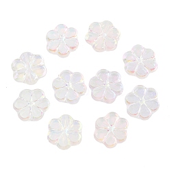 Прозрачный АВ Чешские прессованные стеклянные бусины, цветок, ясно AB, 16x15.5x4 мм, отверстия: 1 о mm 30 шт / мешок