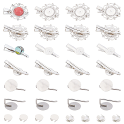 Платиновый & Серебристый Железные находки для волос, укладка волос, аксессуары для волос для девочки, Платина и серебро, 40 шт / коробка