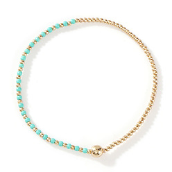 Весенне-зеленый Браслеты из стеклянных бусин и бусин CCB, составные браслеты для женщин, весенний зеленый, 7-7/8 дюйм (20 см), внутренний диаметр: 6-1/2 дюйм (16.5 см)