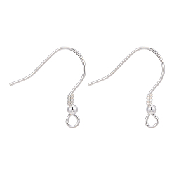 Серебро 925 стерлингового серебра серьги крюков, серебряные, 19 мм, отверстие : 2 мм, 22 датчик, штифты : 0.6 мм