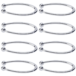 Platino 8 piezas de clips de bikini de aleación en forma de U, cierre delantero para traje de baño, 70x36x8.5 mm