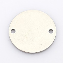 Stainless Steel Color Tarnish Resistant Flat Round 201 Stainless Steel Links connectors, Stainless Steel Color, 16x1mm, Hole: 1.5mm