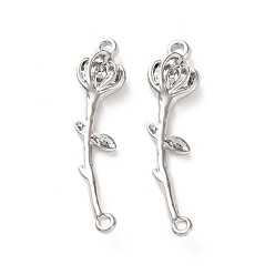 Платина Стойки подвески обшивки сплава, со стразами, , платина, 32x5x3.5 мм, отверстие : 1.2 мм