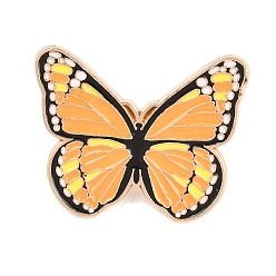 Золотистый Застежки для значков в виде бабочек из сплава с эмалью, золотые, золотые, 23x29 мм