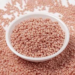 (RR596) Непрозрачный Чайно-розовый Блеск Миюки круглые бусины рокайль, японский бисер, 8/0, (rr 596) непрозрачный блеск чайной розы, 8/0, 3 мм, отверстие : 1 мм, Около 2111~2277 шт / 50 г