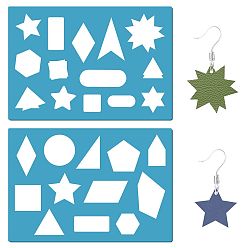 Другие Акриловая серьга ручной работы шаблон, трафареты для резки кожи, глубокое синее небо, геометрический рисунок, 130x90x2 мм, 2 шт / комплект