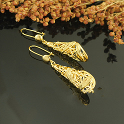 Cone Латунные полые серьги-кольца, золотые, конус, 55x11 мм