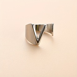 Letter V 304 из нержавеющей стали манжеты кольца, цвет нержавеющей стали, Буква V, 16 мм, внутренний диаметр: 18 мм