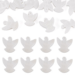 Creamy White 10Pcs Natural Freshwater Shell Beads, Bird, Creamy White, 13x12~13x2.5~3mm, Hole: 0.7mm