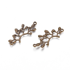 Античная Бронза Тибетского стиля ссылки / разъемы, без кадмия, без никеля и без свинца, античная бронза, 38x17x2 мм, отверстие : 1.5 мм, Около 769 шт / 1000 г