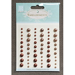 Кокосово-Коричневый Абс имитация жемчужных кабошонов, для альбома для вырезок diy, справочная бумага, украшение дневника, круглые, кокосового коричневый, 150x95 мм