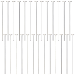 Серебро 925 булавки с плоской головкой из стерлингового серебра, серебряные, 19~20x0.5 мм, Руководитель: 1.5 mm, Около 50 шт / коробка