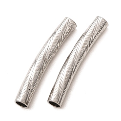 Couleur Acier Inoxydable 304 inoxydable perles de tubes d'acier, couleur inox, 40.5x7.5x6mm, Trou: 4.8mm