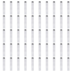 Прозрачный 50 стеклянные бутылки, контейнеры для шариков, Тюбики для хранения бусин с завинчивающейся крышкой и алюминиевой крышкой с серебристым покрытием., колонка, прозрачные, 2.2x12 см, емкость: 30 мл (1.01 жидких унций)