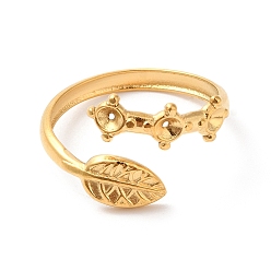 Золотой Ионное покрытие (ip) 304 открытая манжета из нержавеющей стали, Настройки колодки кольцо, золотые, внутренний диаметр: 17 мм, лоток : 2 мм