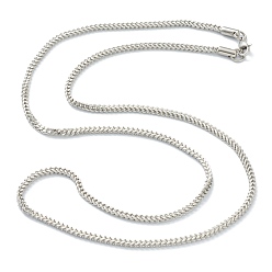 Нержавеющая Сталь Цвет Не тускнеет 304 ожерелья из нержавеющей стали с цепочкой из пшеницы, с карабин-лобстерами , цвет нержавеющей стали, 27.55 дюйм (70 см), 3 мм