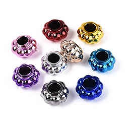 (52) Непрозрачная лаванда УФ-покрытие непрозрачные акриловые европейские бусины, бусины с большим отверстием, радужный, цветок, разноцветные, 13.5x8 мм, отверстие : 6 мм