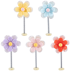 (52) Непрозрачная лаванда 5шт. пластиковые фигурки в форме качающейся головы в виде цветка для украшения приборной панели автомобиля, для украшения салона автомобиля, разноцветные, 50x27x13 мм