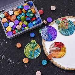 (52) Непрозрачная лаванда 100 шт. Частицы сургуча, для ретро печать печать, восьмиугольник, разноцветные, 65x47 мм