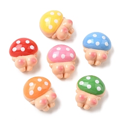 (52) Непрозрачная лаванда Непрозрачные кабошоны из смолы, грибная задница, разноцветные, 25x20.5x12.5 мм